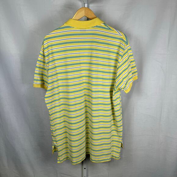 Polo Ralph Lauren Short Sleeve 100% Cotton Polo Shirt Yellow Stripe Men'… - Picture 6 of 6